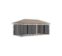 Belvédère avec Moustiquaire 4x3x2,73 m Crème 180 g/m² Tonnelle Jardin vidaXL