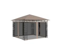 Prieel met klamboe 3x3x2,73 m 180 g/mÂ² taupe312251