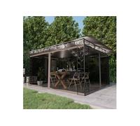 Prieel met klamboe LED-lichtslinger 180 g/m² 4x3x2,73 m taupe3070319