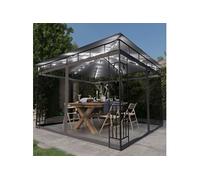 Prieel met klamboe LED-lichtslinger 3x3x2,73 m antracietkleurig3070316