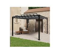 Vidaxl Tonnelle Avec Toit À Persienne 3x3 M Anthracite Tissu Aluminium