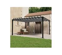 Prieel met lamellendak 3x4 m stof en aluminium antracietkleurig313929