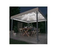 Tonnelle - vidaXL - 3070342 - 300x300cm - Aluminium - Guirlande lumineuse solaire