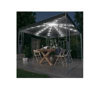 vidaXL Prieel met LED-lichtslinger 300x300 cm antracietkleurig3070339 Anthracite G