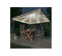 Vidaxl Tonnelle Avec Guirlande Lumineuse À Led 300x300 Cm Crème