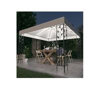 Prieel met LED-lichtslinger 3x3 m wit3070311