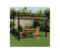 Vidaxl Tonnelle De Jardin Avec Toit Rétractable Taupe 3x3 M Aluminium