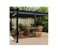 vidaXL Tonnelle avec Toit rétractable Anthracite 3x6 m Aluminium, tonnelle de Jardin, tonnelle de Patio, pavillon de Jardin, tonnelle d'extérieur