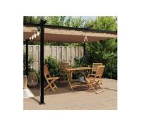 Vidaxl Tonnelle De Jardin Avec Toit Rétractable Taupe 3x6 M Aluminium
