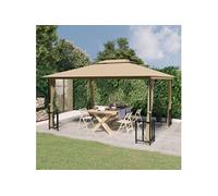 Vidaxl Tonnelle Avec Parois Et Toit Double 3x4 M Taupe