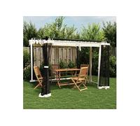 Prieel met zijwanden van gaas 3x3 m staal crÃmekleurig4003908