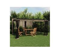 vidaXL Tonnelle avec parois en filet taupe 4x3 m acier, tonnelle de jardin, tonnelle de patio, pavillon de jardin, tonnelle 4003913