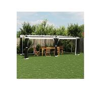 Prieel met zijwanden van gaas 6x3 m staal crÃmekleurig4003914