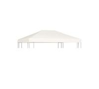 Vidaxl Toile Supérieure De Belvédère 310 G / M² 4 X 3 M Blanc Crème Blanc