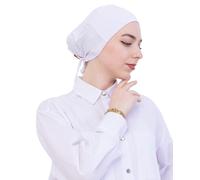 Prien Bonnet Hijab Femme En Coton, Cap Turban Musulmane, Écharpe Intérieure Pour Priere Et Usage Quotidien, Echarpe Islam Instantané Pour Ramadan Et Aïd (Blanc)