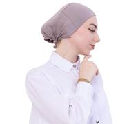 Prien Bonnet Hijab Femme En Coton, Cap Turban Musulmane, Écharpe Intérieure Pour Priere Et Usage Quotidien, Echarpe Islam Instantané Pour Ramadan Et Aïd (Mink Clair)