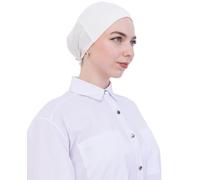 Prien Bonnet Hijab Femme En Coton, Cap Turban Musulmane, Écharpe Intérieure Pour Priere Et Usage Quotidien, Echarpe Islam Instantané Pour Ramadan Et Aïd (Crème)
