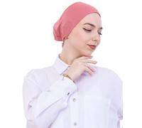 Prien Bonnet Hijab Femme En Coton, Cap Turban Musulmane, Écharpe Intérieure Pour Priere Et Usage Quotidien, Echarpe Islam Instantané Pour Ramadan Et Aïd (Rose Clair)