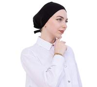 Prien Bonnet Hijab Femme En Coton, Cap Turban Musulmane, Écharpe Intérieure Pour Priere Et Usage Quotidien, Echarpe Islam Instantané Pour Ramadan Et Aïd (Noir)
