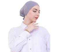 Prien Bonnet Hijab Femme En Coton, Cap Turban Musulmane, Écharpe Intérieure Pour Priere Et Usage Quotidien, Echarpe Islam Instantané Pour Ramadan Et Aïd (Gris)
