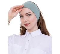Prien Bonnet Hijab Femme Musulmane en Coton, Sous-Voile Pré-Cousu Extensible, Bandeau Antidérapant Confortable pour Prière, Foulard Écharpe Islam Quotidien (Vert Clair)