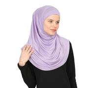 Prien Chic Hijab Pour Femme, Ensemble Foulard Musulmane, Long Turban Bonnet Musulman, Echarpe Voile, Vetement De Prière Pour Filles, Khimar Abaya (Lilas)