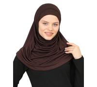 Prien Chic Hijab Pour Femme, Ensemble Foulard Musulmane, Long Turban Bonnet Musulman, Echarpe Voile, Vetement De Prière Pour Filles, Khimar Abaya (Marron)