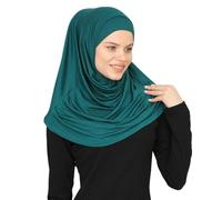 Prien Chic Hijab Pour Femme, Ensemble Foulard Musulmane, Long Turban Bonnet Musulman, Echarpe Voile, Vetement De Prière Pour Filles, Khimar Abaya (Emeraude)