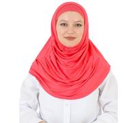 Prien Chic Hijab Pour Femme, Ensemble Foulard Musulmane, Long Turban Bonnet Musulman, Echarpe Voile, Vetement De Prière Pour Filles, Khimar Abaya (Brink Rose)