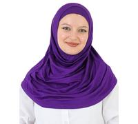 Prien Chic Hijab Pour Femme, Ensemble Foulard Musulmane, Long Turban Bonnet Musulman, Echarpe Voile, Vetement De Prière Pour Filles, Khimar Abaya (Violet)