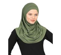 Prien Chic Hijab Pour Femme, Ensemble Foulard Musulmane, Long Turban Bonnet Musulman, Echarpe Voile, Vetement De Prière Pour Filles, Khimar Abaya (Kaki)