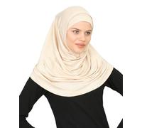 Prien Chic Hijab Pour Femme, Ensemble Foulard Musulmane, Long Turban Bonnet Musulman, Echarpe Voile, Vetement De Prière Pour Filles, Khimar Abaya (Beige)