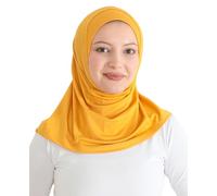 Prien Hijab De Sport Pour Femme, Turban En Coton Musulmane, Foulard Doux, Robe De Priere Bonnet À Porter, Vetement Islamique Pour Voile Echarpe, Abaya Islam (Jaune Foncé)
