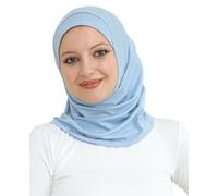 Prien Hijab De Sport Pour Femme, Turban En Coton Musulmane, Foulard Doux, Robe De Priere Bonnet À Porter, Vetement Islamique Pour Voile Echarpe, Abaya Islam (Bleu Clair)