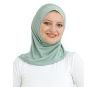 Prien Hijab De Sport Pour Femme, Turban En Coton Musulmane, Foulard Doux, Robe De Priere Bonnet À Porter, Vetement Islamique Pour Voile Echarpe, Abaya Islam (Vert Clair)