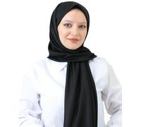 Prien Hijab Pour Femme Musulmane Foulard Leger Pour Fille Long Turban En Musulman De Soie Chale Noir Ensemble De Priere Islamique Pour Le Ramadan Hajj Mosquée (Noir)