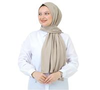 Prien Hijab Pour Femme Musulmane Foulard Leger Pour Fille Long Turban En Musulman De Soie Chale Noir Ensemble De Priere Islamique Pour Le Ramadan Hajj Mosquée (Vison Clair)