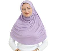 Prien Hijab Pour Femme | Prêt Turban Musulmane | Foulard Doux Pour La Priere | Bonnet Long | Vetement Islamique, Jersey Abaya | Robe De Prière Pour Ramadan, Mawlid, Hajj (Damson)