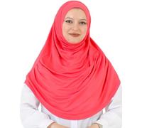 Prien Hijab Pour Femme | Prêt Turban Musulmane | Foulard Doux Pour La Priere | Bonnet Long | Vetement Islamique, Jersey Abaya | Robe De Prière Pour Ramadan, Mawlid, Hajj (Brink Rose)