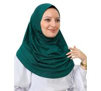 Prien Hijab Prêt À Porter Pour Femme | Long Turban Musulmane | Foulard En Priere Doux | Bonnet Musulman | Islamique Abaya, Prière Bandana Pour Ramadan, Mosquée, Mawlid (Emeraude)