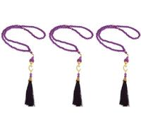 Prien Lot de 3 Chapelets Musulman 99 Perles - Tasbih Islamique pour Femme et Homme - Cadeau Ramadan, Hajj, Eid, Mawlid - Islam Misbaha pour Tapis de Priere - Fabriqué en Turquie (Violet)