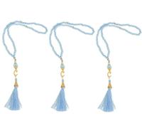 Prien Lot de 3 Chapelets Musulman 99 Perles - Tasbih Islamique pour Femme et Homme - Cadeau Ramadan, Hajj, Eid, Mawlid - Islam Misbaha pour Tapis de Priere - Fabriqué en Turquie (Bleu Clair)