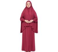 Prien Robe De Priere Douce Pour Les Femme, Ensemble De Hijab Abaya Musulmane, Longue Tenue De Prière En Coton Turc, Vetement Islamique Pour Le Ramadan, Hajj (Bourgogne)