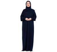 Prien Robe De Priere Pour Femme, Abaya Musulmane En Coton, Hijab Doux, Prière Vetement Islamique Turcs Elegants Pour L’aïd, Le Ramadan Islam, La Omra, Le Hajj (Bleu Marine)