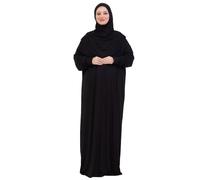 Prien Robe De Priere Pour Femme, Abaya Musulmane En Coton, Hijab Doux, Prière Vetement Islamique Turcs Elegants Pour L’aïd, Le Ramadan Islam, La Omra, Le Hajj (Noir)