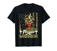 Prier Femme Noire Afro Dictons Chrétiens Prière Guerrier T-Shirt