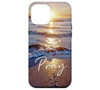 Prier le coucher de soleil prière de la plage chrétien Coque pour iPhone 12 Pro Max