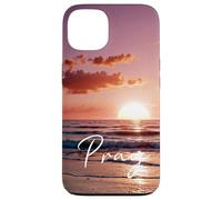 Prier le coucher de soleil prière de la plage chrétien Coque pour iPhone 13