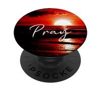 Prier le coucher de soleil prière de la plage chrétien PopSockets PopGrip Adhésif