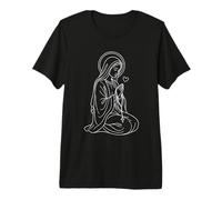 Prier Notre-Dame Line Art T-Shirt Haut de Gamme